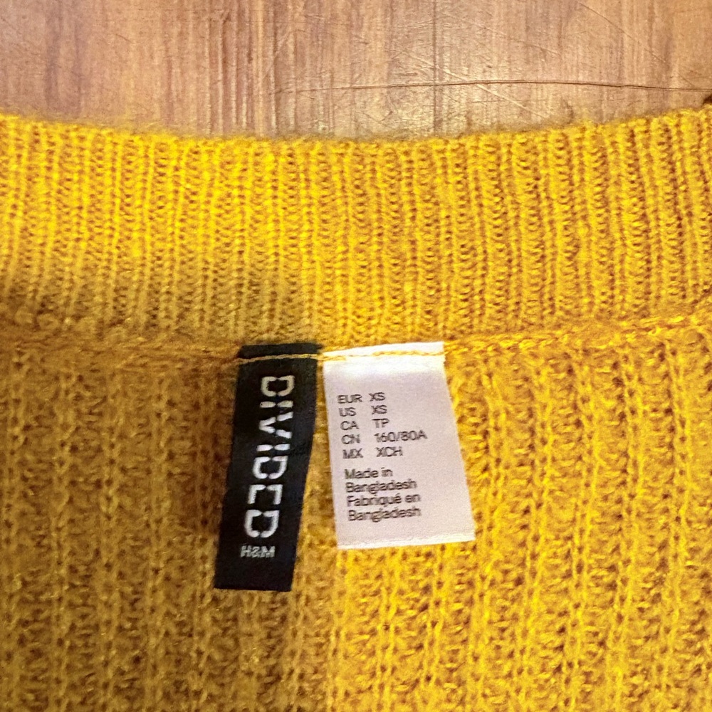 Divided Yellow Crew Neck Sweater